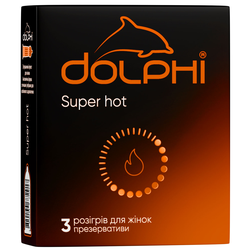 Dolphi Super hot з ребрами і крапками та розігріваючим змащувачем, 3 шт