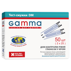 Тест-смужки Gamma DM для глюкометра Diamond та Prima, 50 штук (2х25)