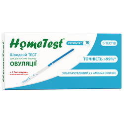 Набір тестів HomeTest для визначення овуляції (5 штук) і вагітності (1 штука)