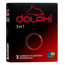 Dolphi 3 in 1 Три в одному з крапками та ребрами, 3 шт