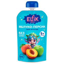 Пюре фруктове Elfik Magic  яблуко-персик, 100 г
