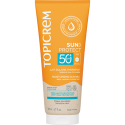 Молочко для обличчя та тіла Topicrem Sun Protect SPF50+ сонцезахисне зволожувальне, 200 мл