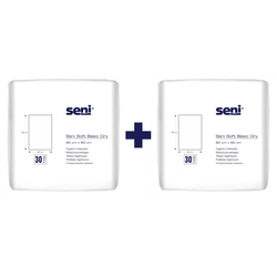 Пелюшки SENI SOFT BASIC DRY одноразові гігієнічні 90х60 см, 30 шт (1+1)