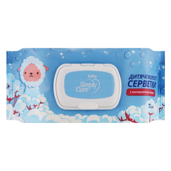Серветки вологі Simply Care дитячі, 72 шт