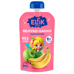 Пюре фруктове Elfik Magic яблуко-банан, 100 г