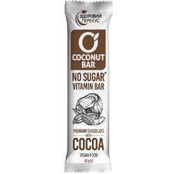 Батончик Здоровий перекус кокосовий з какао у шоколадній глазурі, 40 г
