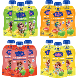 Набір соків без цукру Elfik Magic для дітей з 5 місяців, 175 мл (12 шт)
