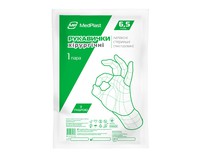 Рукавички хірургічні MP MedPlast латексні з пудрою, розмір 6,5 стерильні, 50 пар