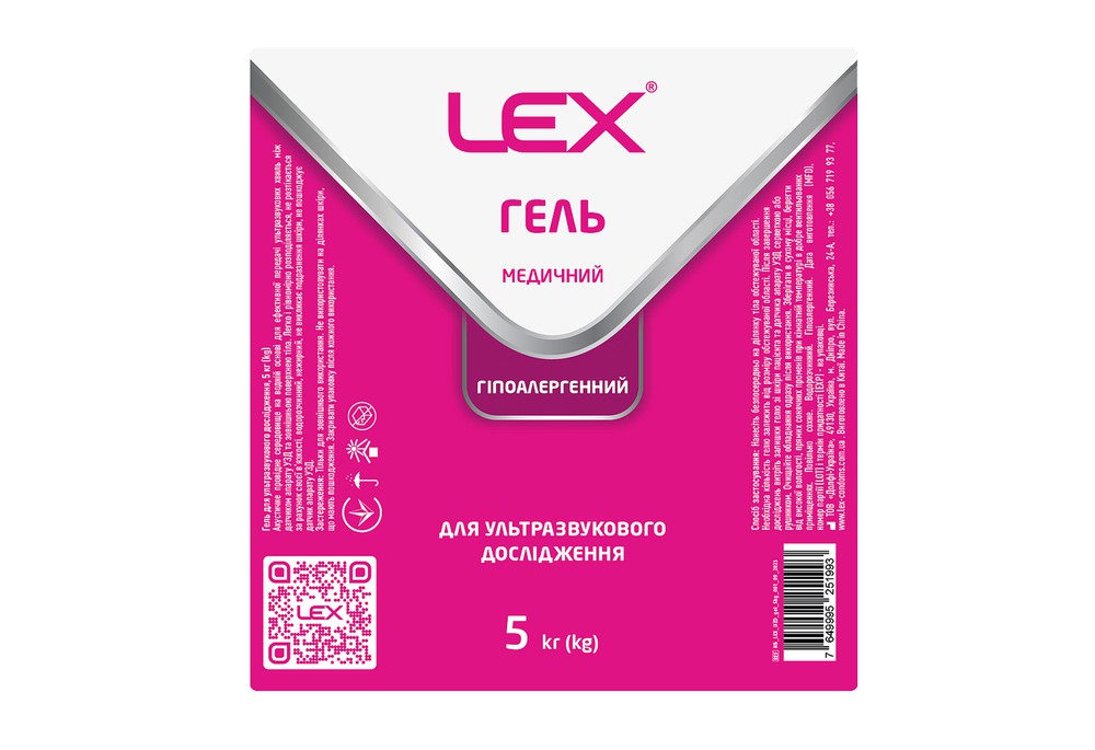 Гель для УЗД Lex високої в'язкості з дозатором, 5000 г