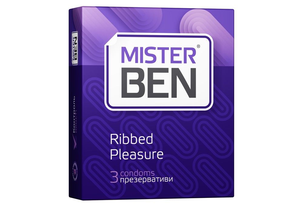 Mister Ben Ribbed pleasure з ребрами, 72 шт (термін придатності до 01.12.2026)